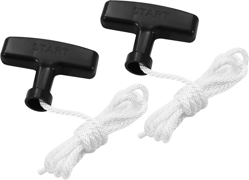 TJWODO 2-Pack Lawn Mower Pull Cord, 1.2m 5/32 Inch 4.0mm Recoil Starter Rope with Handles Fit for Honda Predator Champion Generac Small Engine Mini Bike Generator Pressure Washer Snow Blower GX160 GX200 - Image 1